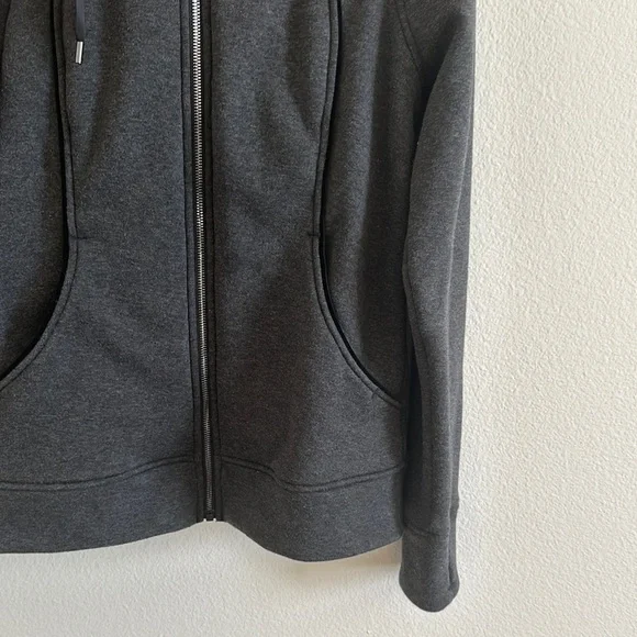 Lululemon Plush Scuba Charcoal Gray Zip-Up Hoodie - Picture 2 of 7